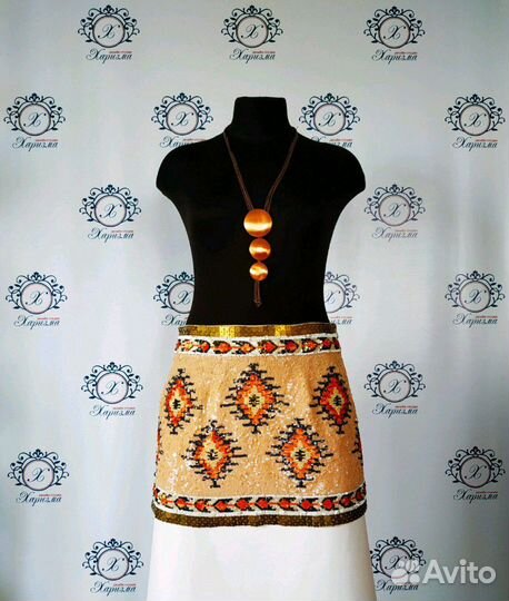 Вечерняя золотая Юбка с пайетками Zara Н&М