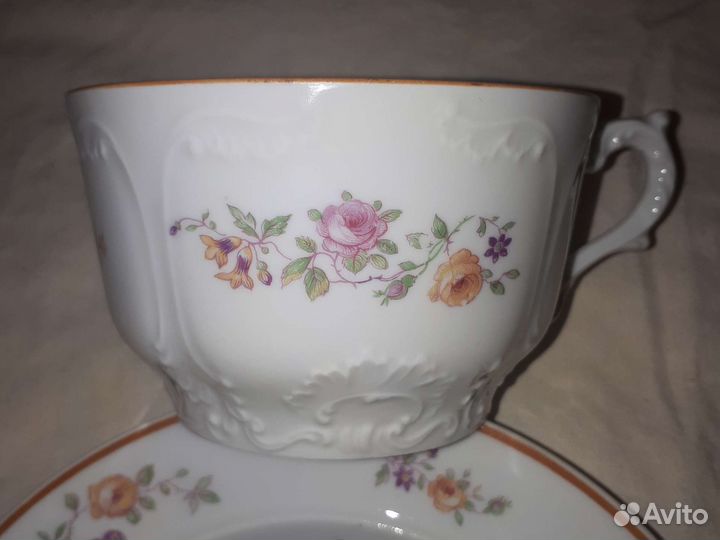 Антикварные Чайные пары Франция Лимож