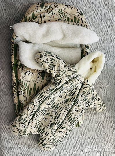 Зимний меховой конверт и комбинезон