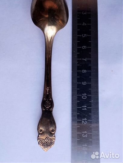 Чайные ложки мельхиор с позолотой