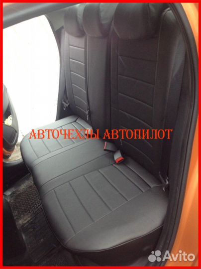Чехлы Автопилот Kia Rio 4 из экокожи чёрные Класси