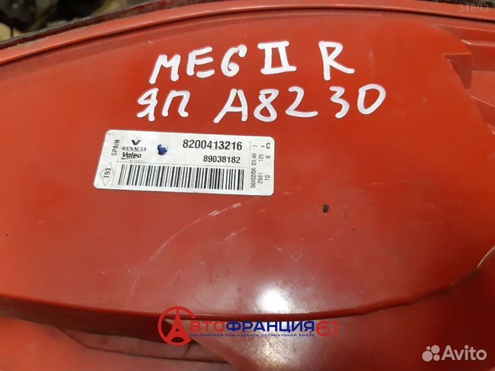 Фонарь задний, 8200413216 renault megane 2, 303481
