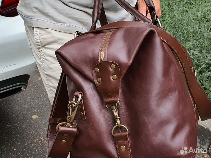 Сумка дорожная из натуральной кожи ручной работы