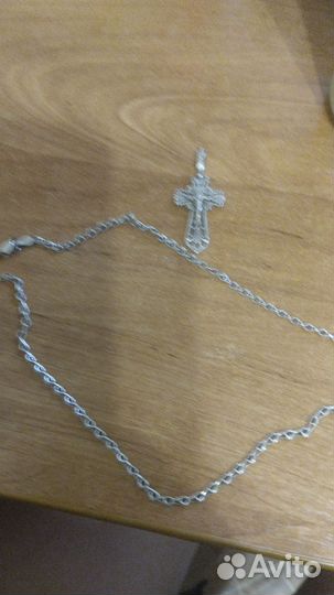 Цепь с крестом серебро