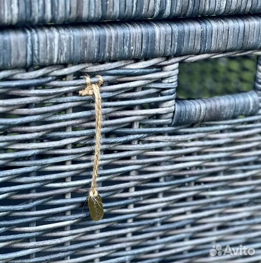 Плетеные короба с крышкой для белья (пример)