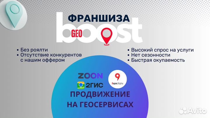 Франшиза GeoBoost продвижение на геосервисах