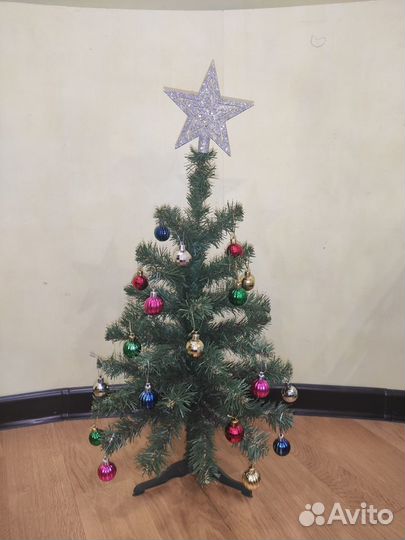 Настольное украшение Ель с игрушками и звездой