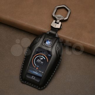 Чехол для смарт ключа бмв / BMW кожаный новый