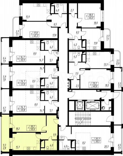1-к. квартира, 47,9 м², 15/17 эт.