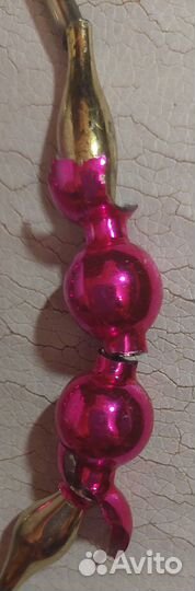 Елочные стеклянные бусы СССР