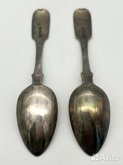 2 чайные ложки, серебро 84 проба, 1859 г. 50,9 г