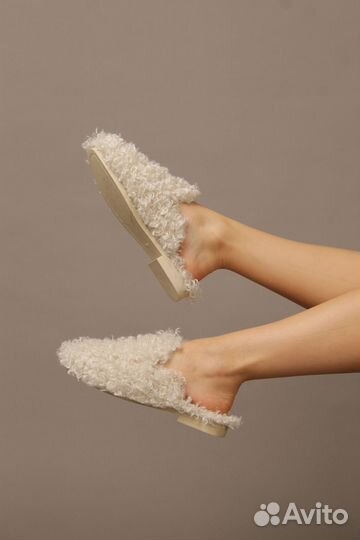 Мюли сабо меховые