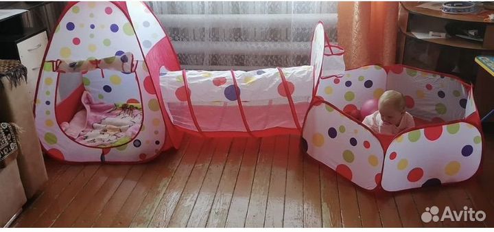 Детская палатка 3 в 1 (Игровой тоннель, бассейн)