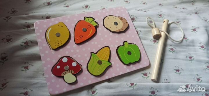 Деревянный театр раскраска и магнитная рыбалка