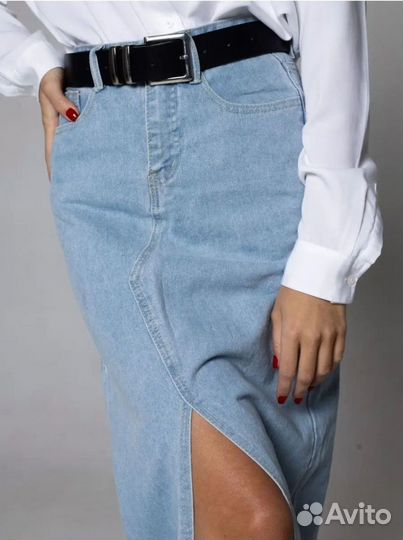 Юбка джинсовая 42 44 женская макси миди летняя 27