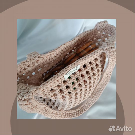 Сумка шопер вязанная