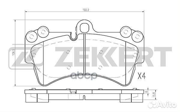 Колодки торм. диск. передн. Audi Q7 06- Porsch