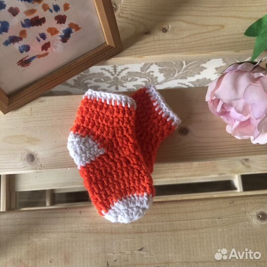 Носки вязаные для новорожденного
