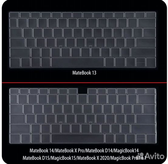 Прозрачный чехол для ноутбука 37 х 23,5 см