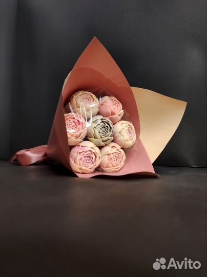 Пионы из Бельгийского Шоколада - 7 шт в Букете