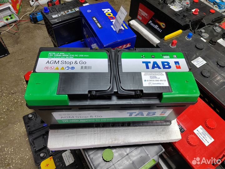 Аккумулятор TAB AGM Start-Go 105 Ач 950 А обр L6