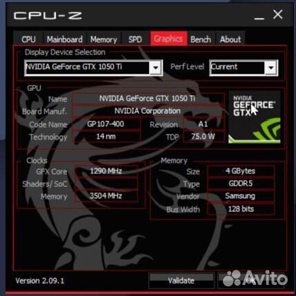 Видеокарта gtx 1050 ti palit