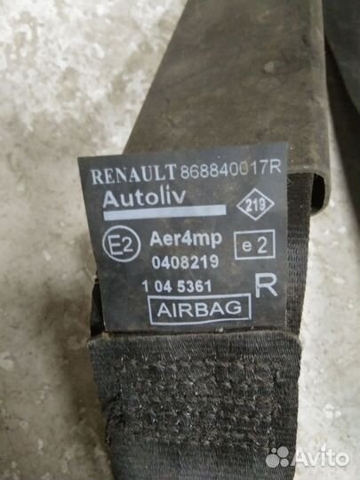 Ремень безопасности передний правый Рено Меган 3