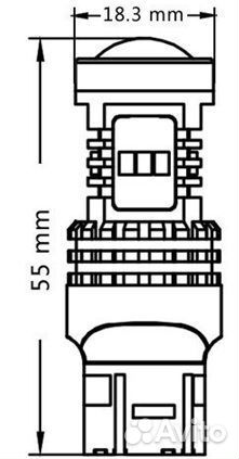 Светодиодная лампа W21/5W (без полярности, тип 2)