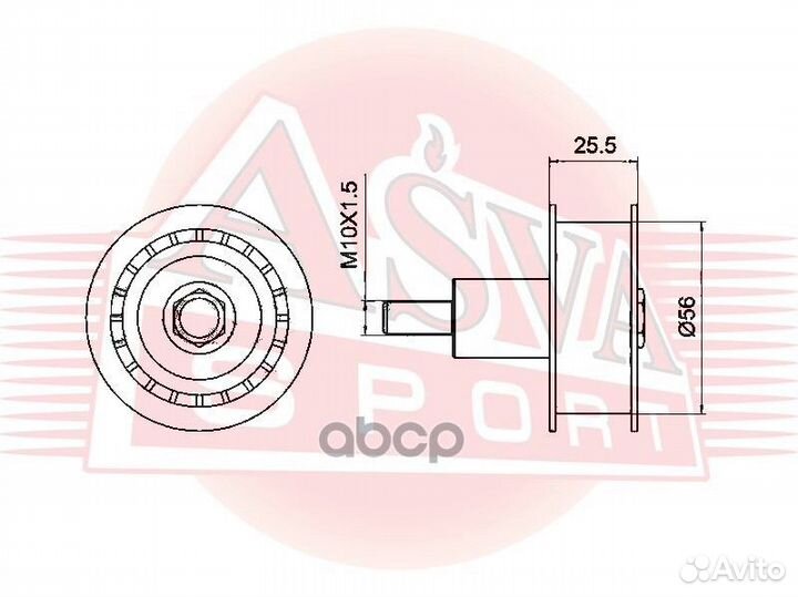 Ролик натяжной adbp-002 asva