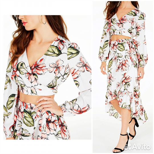 Цветочная блуза, кроп топ от Guess M/L бохо