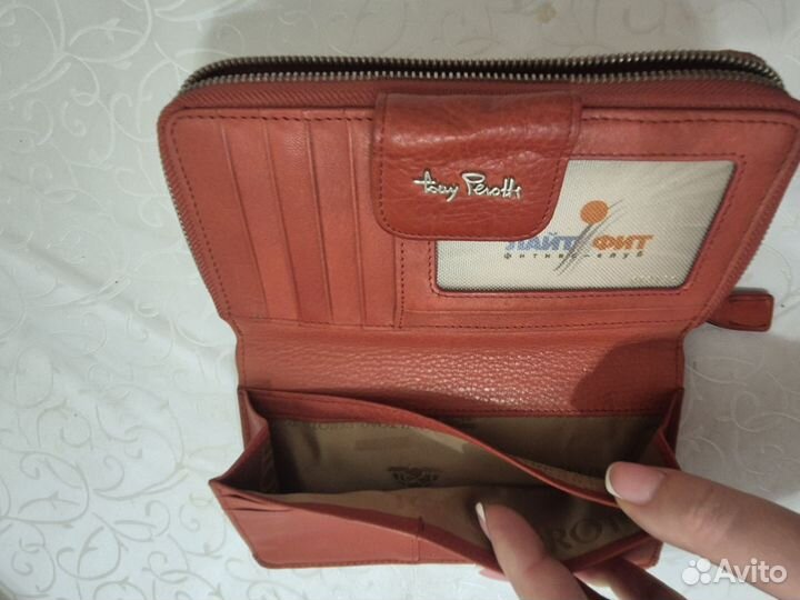Кошелек женский натуральная кожа красный