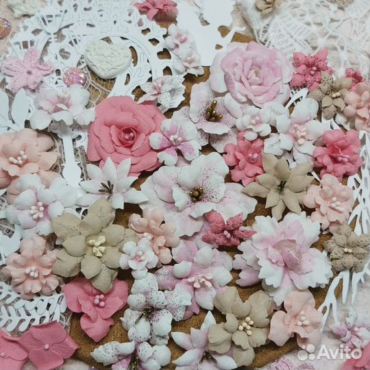 Цветы для скрапбукинга (набором)