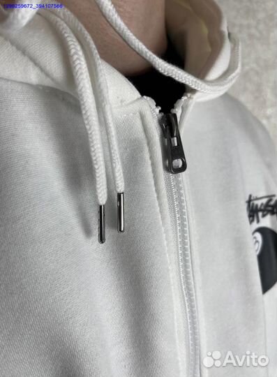 Зип худи Stussy белое (Арт.82861)