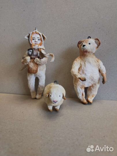 Ватные ёлочные игрушки набор