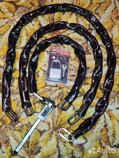 Новая противоуг. цепь 10мм + замок