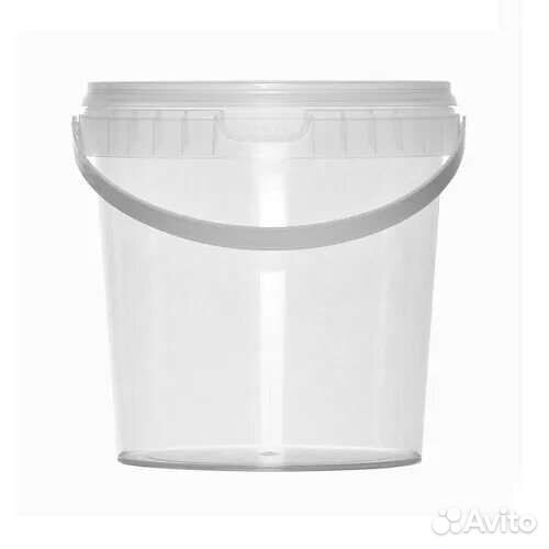 Ведро 1л пластиковое пищевое с крышкой