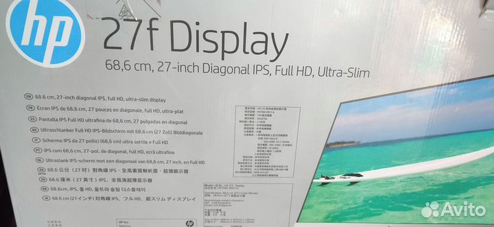 Монитор HP 27f серебристый