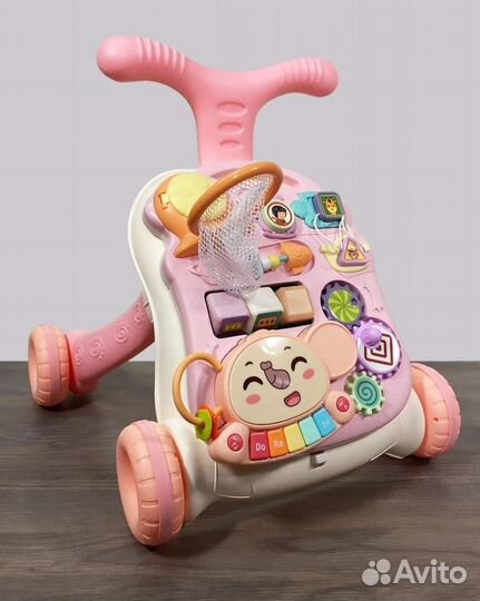 Каталка-ходунки, развивающий центр,столик,бизиборд