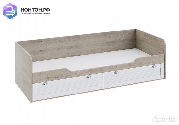 Кровать Ривьера с 2 ящиками дуб бонифацио / белый