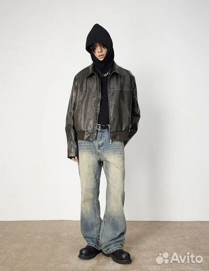 Кожаная куртка vintage opium Rick Owens style