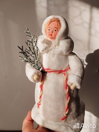 Снегурочка ватная для вашей елочки