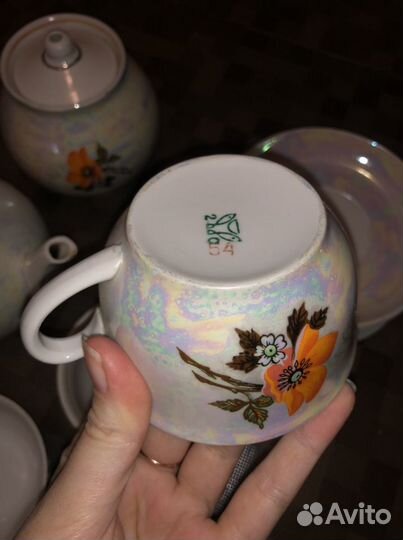 Сервиз чайный с перламутром Песочное