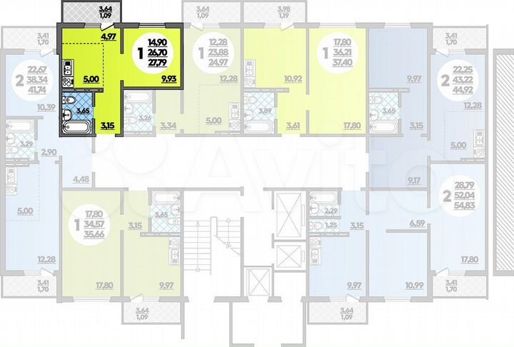 Квартира-студия, 27,8 м², 1/16 эт.