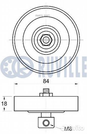 Ruville 542702 Ролик руч.ремня nissan micra III 1