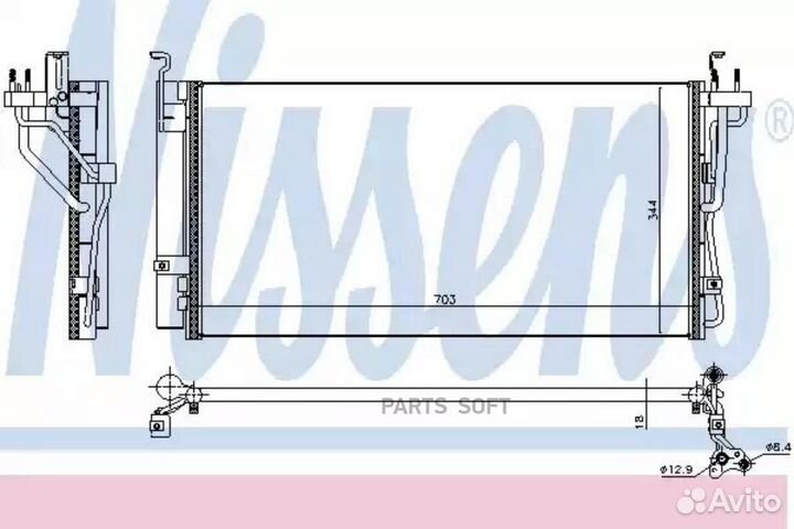 Радиатор кондиционера hyundai grandeur (1999) 2.5