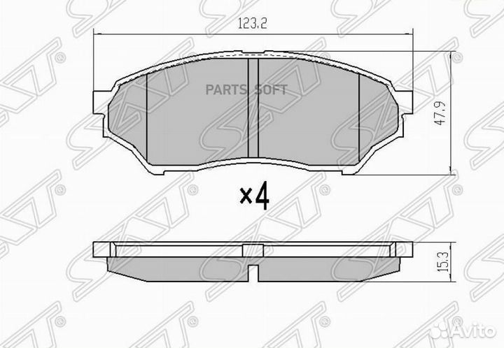 SAT ST-MR449854 Колодки тормозные перед mitsubishi