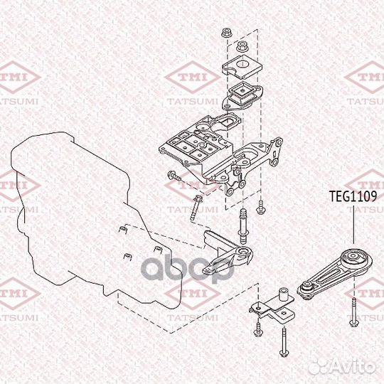 Опора двигателя левая nissan Qashqai 06- tatsumi