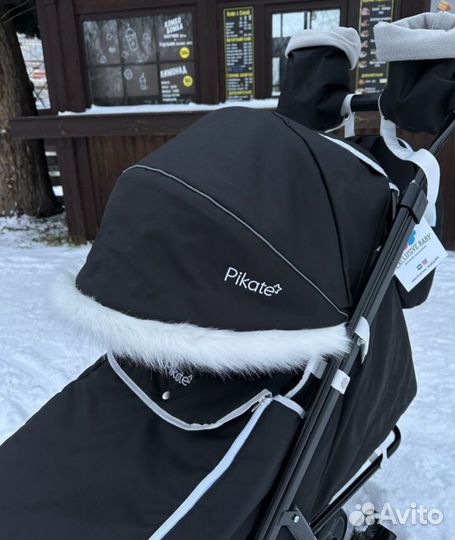 Санки коляска с конвертом черные Арктик