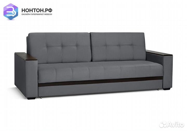 Диван еврокнижка Мадрид Lux темно-серый / коричнев