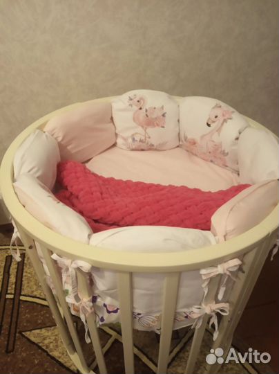 Детская кроватка трансформер круглая